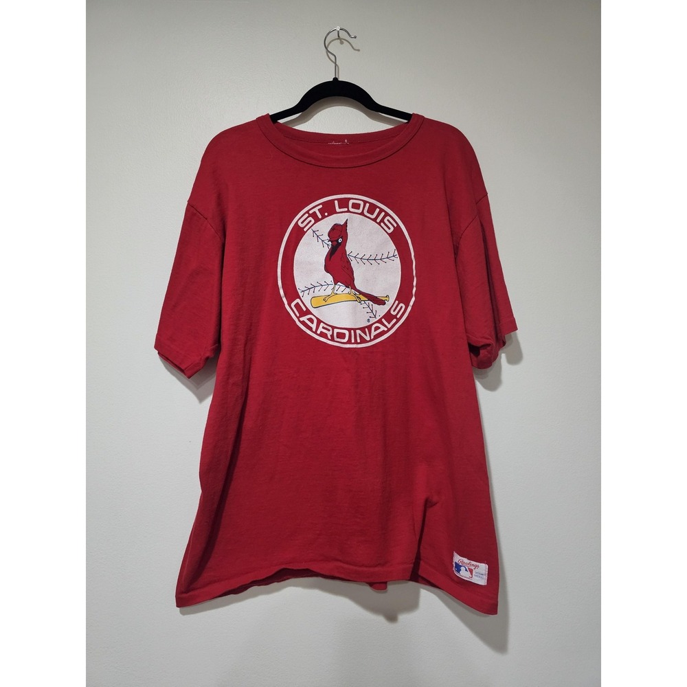 St. Louis Cardinals Shirt Mens XL Red MLB Baseball Rawlings Graphic Logo Tee